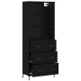 Aparador alto madera contrachapada negro 69,5x34x180 cm de vidaXL, Aparadores - Ref: Foro24-3189382, Precio: 167,99 €, Descue...