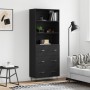 Tall black plywood sideboard 69.5x34x180 cm by vidaXL, Sideboards - Ref: Foro24-3189374, Price: 163,36 €, Discount: %