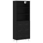 Aparador alto madera contrachapada negro 69,5x34x180 cm de vidaXL, Aparadores - Ref: Foro24-3189374, Precio: 162,99 €, Descue...