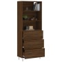 Aparador alto madera contrachapada marrón roble 69,5x34x180 cm de vidaXL, Aparadores - Ref: Foro24-3189380, Precio: 151,99 €,...