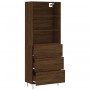 Aparador alto madera contrachapada marrón roble 69,5x34x180 cm de vidaXL, Aparadores - Ref: Foro24-3189380, Precio: 151,99 €,...