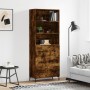 Aparador alto madera contrachapada roble ahumado 69,5x34x180 cm de vidaXL, Aparadores - Ref: Foro24-3189386, Precio: 154,57 €...