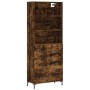 Aparador alto madera contrachapada roble ahumado 69,5x34x180 cm de vidaXL, Aparadores - Ref: Foro24-3189386, Precio: 154,57 €...