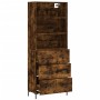 Aparador alto madera contrachapada roble ahumado 69,5x34x180 cm de vidaXL, Aparadores - Ref: Foro24-3189386, Precio: 154,57 €...