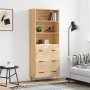 Tall plywood oak-colored highboard 69.5x34x180 cm by vidaXL, Sideboards - Ref: Foro24-3189376, Price: 155,70 €, Discount: %