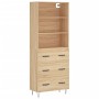 Tall plywood oak-colored highboard 69.5x34x180 cm by vidaXL, Sideboards - Ref: Foro24-3189376, Price: 155,70 €, Discount: %