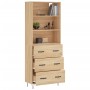 Tall plywood oak-colored highboard 69.5x34x180 cm by vidaXL, Sideboards - Ref: Foro24-3189376, Price: 155,70 €, Discount: %