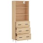 Tall plywood oak-colored highboard 69.5x34x180 cm by vidaXL, Sideboards - Ref: Foro24-3189376, Price: 155,70 €, Discount: %