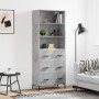 Aparador alto madera contrachapada gris hormigón 69,5x34x180 cm de vidaXL, Aparadores - Ref: Foro24-3189385, Precio: 153,44 €...