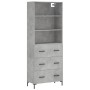 Aparador alto madera contrachapada gris hormigón 69,5x34x180 cm de vidaXL, Aparadores - Ref: Foro24-3189385, Precio: 153,44 €...