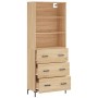 Aparador alto madera contrachapada color roble 69,5x34x180 cm de vidaXL, Aparadores - Ref: Foro24-3189384, Precio: 156,99 €, ...