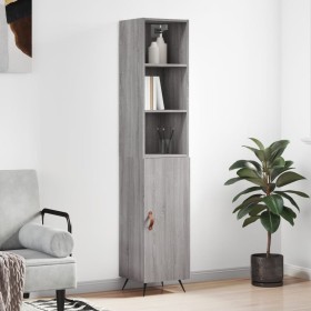 Aparador alto madera contrachapada gris Sonoma 34,5x34x180 cm de vidaXL, Aparadores - Ref: Foro24-3189611, Precio: 92,23 €, D...