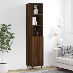 Aparador alto madera contrachapada roble marrón 34,5x34x180 cm de vidaXL, Aparadores - Ref: Foro24-3189620, Precio: 89,99 €, ...