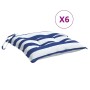 Chair cushions 6 pcs Oxford fabric blue white stripes 50x50x7 cm by vidaXL, Cushions for chairs and sofas - Ref: Foro24-36154...