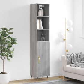 Tall gray Sonoma plywood sideboard 34.5x34x180 cm by vidaXL, Sideboards - Ref: Foro24-3189619, Price: 92,99 €, Discount: %