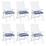 Chair cushions 6 pcs Oxford fabric blue white stripes 50x50x7 cm by vidaXL, Cushions for chairs and sofas - Ref: Foro24-36154...