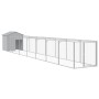 Dog kennel with light gray galvanized steel roof 117x813x123cm by vidaXL, Dog kennels - Ref: Foro24-3189066, Price: 473,34 €,...