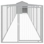 Dog kennel with light gray galvanized steel roof 117x813x123cm by vidaXL, Dog kennels - Ref: Foro24-3189066, Price: 473,34 €,...