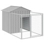 Dog kennel with light gray galvanized steel roof 117x813x123cm by vidaXL, Dog kennels - Ref: Foro24-3189066, Price: 473,34 €,...