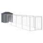 Dog house with gray galvanized steel roof 117x609x123 cm by vidaXL, Dog kennels - Ref: Foro24-3189060, Price: 335,23 €, Disco...