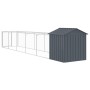 Dog house with gray galvanized steel roof 117x609x123 cm by vidaXL, Dog kennels - Ref: Foro24-3189060, Price: 335,23 €, Disco...