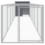 Doghouse with corral gray galvanized steel 110x609x110 cm by vidaXL, Dog kennels - Ref: Foro24-3189080, Price: 307,79 €, Disc...