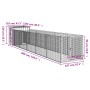 Doghouse with corral gray galvanized steel 110x609x110 cm by vidaXL, Dog kennels - Ref: Foro24-3189080, Price: 307,79 €, Disc...