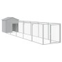 Caseta perros tejado acero galvanizado gris claro 117x609x123cm de vidaXL, Casetas para perros - Ref: Foro24-3189065, Precio:...