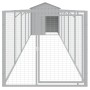 Doghouse with light gray galvanized steel roof 117x609x123cm by vidaXL, Dog kennels - Ref: Foro24-3189065, Price: 442,40 €, D...