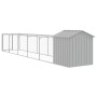 Doghouse with light gray galvanized steel roof 117x609x123cm by vidaXL, Dog kennels - Ref: Foro24-3189065, Price: 442,40 €, D...