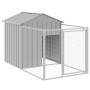 Caseta perros tejado acero galvanizado gris claro 117x609x123cm de vidaXL, Casetas para perros - Ref: Foro24-3189065, Precio:...