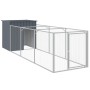 Caseta perros con corral acero galvanizado gris 110x405x110 cm de vidaXL, Casetas para perros - Ref: Foro24-3189079, Precio: ...