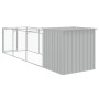 Caseta perros corral acero galvanizado gris claro 110x405x110cm de vidaXL, Casetas para perros - Ref: Foro24-3189084, Precio:...