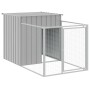 Caseta perros corral acero galvanizado gris claro 110x405x110cm de vidaXL, Casetas para perros - Ref: Foro24-3189084, Precio:...