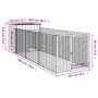 Hundehütte mit Gehege verzinkter Stahl grau 110x405x110 cm von vidaXL, Hundehütten - Ref: Foro24-3189079, Preis: 244,89 €, Ra...