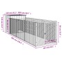 Caseta perros corral acero galvanizado gris claro 110x405x110cm de vidaXL, Casetas para perros - Ref: Foro24-3189084, Precio:...