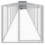 Doghouse with corral gray galvanized steel 110x1221x110 cm by vidaXL, Dog kennels - Ref: Foro24-3189083, Price: 501,39 €, Dis...