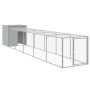 Chicken coop with corral light gray galvanized steel 110x609x110cm by vidaXL, Cages and habitats for small animals - Ref: For...