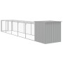 Chicken coop with corral light gray galvanized steel 110x609x110cm by vidaXL, Cages and habitats for small animals - Ref: For...