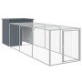 Chicken coop with corral gray galvanized steel 110x405x110 cm by vidaXL, Cages and habitats for small animals - Ref: Foro24-3...