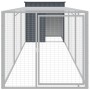 Chicken coop with corral gray galvanized steel 110x405x110 cm by vidaXL, Cages and habitats for small animals - Ref: Foro24-3...