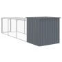 Chicken coop with corral gray galvanized steel 110x405x110 cm by vidaXL, Cages and habitats for small animals - Ref: Foro24-3...