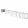 Galvanized light gray chicken coop and pen 110x1221x110 cm by vidaXL, Cages and habitats for small animals - Ref: Foro24-3189...