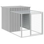 Galvanized light gray chicken coop and pen 110x1221x110 cm by vidaXL, Cages and habitats for small animals - Ref: Foro24-3189...