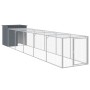 Chicken coop with corral gray galvanized steel 110x609x110 cm by vidaXL, Cages and habitats for small animals - Ref: Foro24-3...