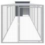 Chicken coop with corral gray galvanized steel 110x609x110 cm by vidaXL, Cages and habitats for small animals - Ref: Foro24-3...