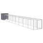 Chicken coop with corral gray galvanized steel 110x1017x110 cm by vidaXL, Cages and habitats for small animals - Ref: Foro24-...