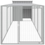 Chicken coop with corral light gray galvanized steel 110x405x110cm by vidaXL, Cages and habitats for small animals - Ref: For...