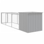 Chicken coop with corral light gray galvanized steel 110x405x110cm by vidaXL, Cages and habitats for small animals - Ref: For...