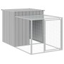 Chicken coop with corral light gray galvanized steel 110x813x110cm by vidaXL, Cages and habitats for small animals - Ref: For...